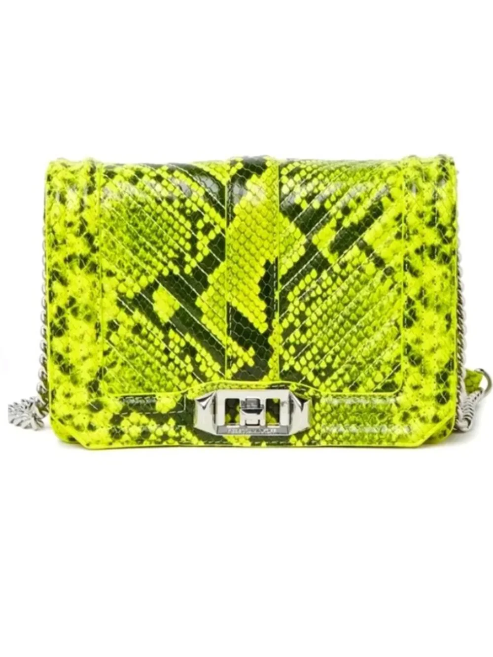 REBECCA MINKOFF Chevron Quilted Snake Print Crossbody Bag